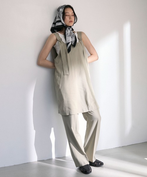 Tank tunic & center pleat slacks set up / タンクチュニック