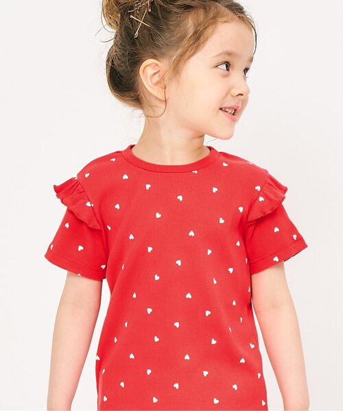 apres les cours（アプレレクール）の「【ジュニア対応】袖フリル半袖Tシャツ/7days Style（Tシャツ/カットソー・キッズ・アイボリー/サックスブルー/ブラック/レッド/ドット/その他3・80/90/100/110/120/130/140）」の4枚目の写真