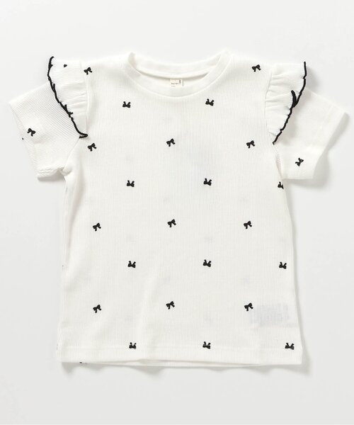 apres les cours（アプレレクール）の「【ジュニア対応】袖フリル半袖Tシャツ/7days Style（Tシャツ/カットソー・キッズ・アイボリー/サックスブルー/ブラック/レッド/ドット/その他3・80/90/100/110/120/130/140）」の6枚目の写真