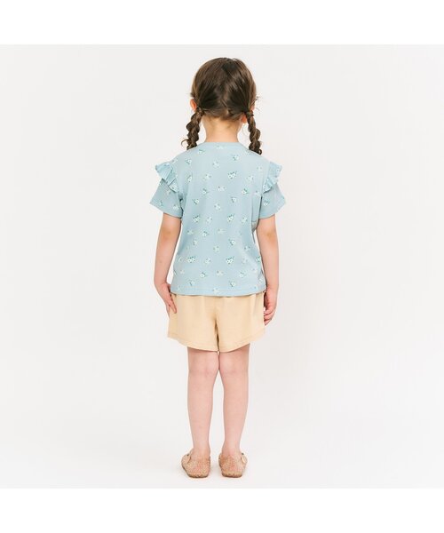 apres les cours（アプレレクール）の「【ジュニア対応】袖フリル半袖Tシャツ/7days Style（Tシャツ/カットソー・キッズ・アイボリー/サックスブルー/ブラック/レッド/ドット/その他3・80/90/100/110/120/130/140）」の8枚目の写真