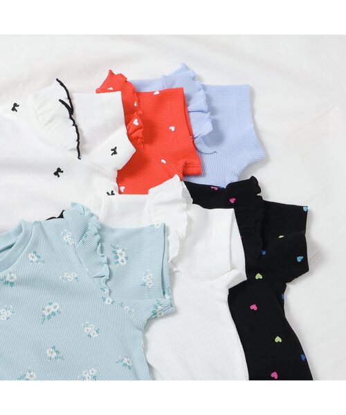 apres les cours（アプレレクール）の「【ジュニア対応】袖フリル半袖Tシャツ/7days Style（Tシャツ/カットソー・キッズ・アイボリー/サックスブルー/ブラック/レッド/ドット/その他3・80/90/100/110/120/130/140）」の15枚目の写真