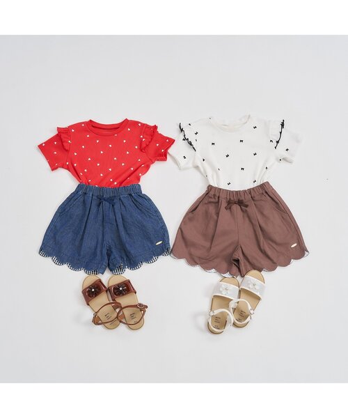 apres les cours（アプレレクール）の「【ジュニア対応】袖フリル半袖Tシャツ/7days Style（Tシャツ/カットソー・キッズ・アイボリー/サックスブルー/ブラック/レッド/ドット/その他3・80/90/100/110/120/130/140）」の16枚目の写真