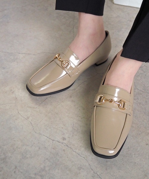 minia（ミニア）の「ワンポイントローファー（ローファー・レディース・ブラック/ベージュ/ブラック系2/アイボリー・L/M/S/LL）」の4枚目の写真