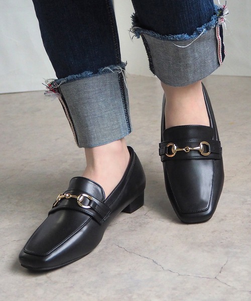 minia（ミニア）の「ワンポイントローファー（ローファー・レディース・ブラック/ベージュ/ブラック系2/アイボリー・L/M/S/LL）」の3枚目の写真