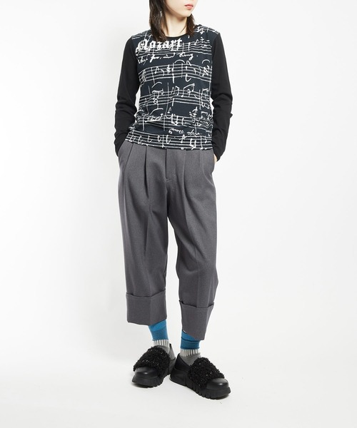 gomme（ゴム）の「ウーリーツイル　タックパンツ（その他パンツ・レディース・チャコールグレー/ボルドー/ブラック・MEDIUM）」の11枚目の写真