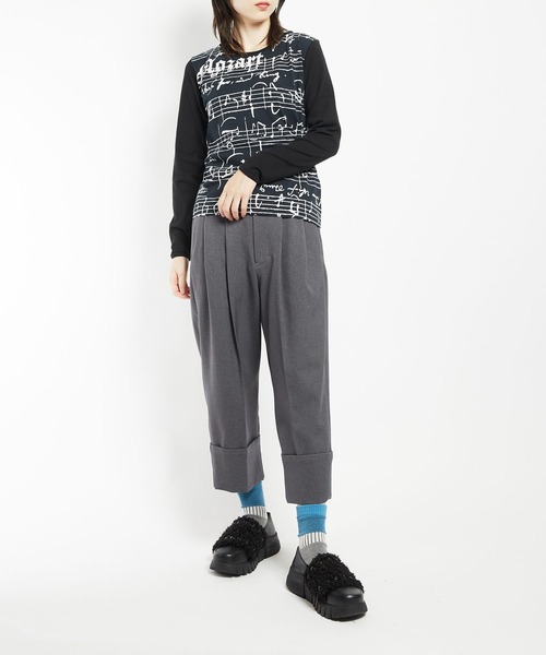 gomme（ゴム）の「ウーリーツイル　タックパンツ（その他パンツ・レディース・チャコールグレー/ボルドー/ブラック・MEDIUM）」の12枚目の写真