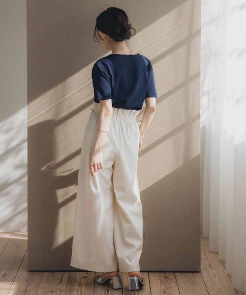 Petitjo（プッチージョ）の「小さいサイズ　ウエストリボンワイドパンツ　低身長さん・小柄女性（その他パンツ・レディース・アイボリー/グレー・PS/PM/PL/PSS）」の11枚目の写真