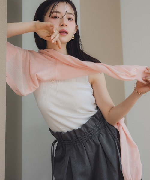 Petitjo（プッチージョ）の「小さいサイズ　ウエストリボンワイドパンツ　低身長さん・小柄女性（その他パンツ・レディース・アイボリー/グレー・PS/PM/PL/PSS）」の17枚目の写真