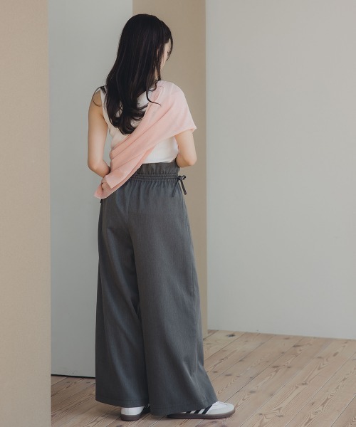 Petitjo（プッチージョ）の「小さいサイズ　ウエストリボンワイドパンツ　低身長さん・小柄女性（その他パンツ・レディース・アイボリー/グレー・PS/PM/PL/PSS）」の18枚目の写真