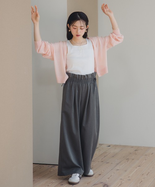 Petitjo（プッチージョ）の「小さいサイズ　ウエストリボンワイドパンツ　低身長さん・小柄女性（その他パンツ・レディース・アイボリー/グレー・PS/PM/PL/PSS）」の19枚目の写真