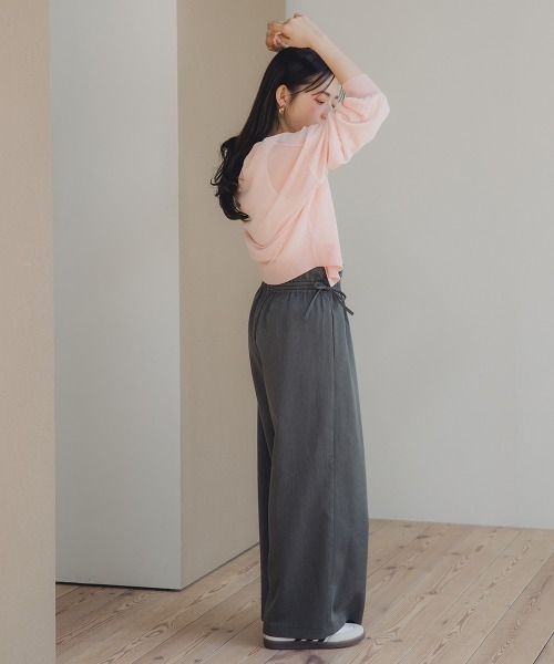 Petitjo（プッチージョ）の「小さいサイズ　ウエストリボンワイドパンツ　低身長さん・小柄女性（その他パンツ・レディース・アイボリー/グレー・PS/PM/PL/PSS）」の20枚目の写真