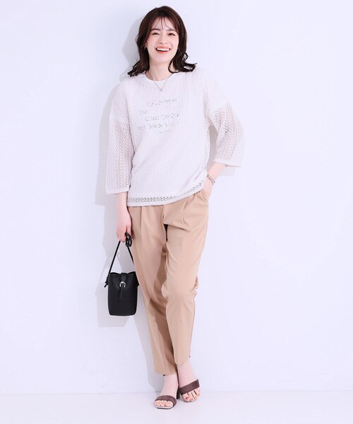 DRESKIP(ドレスキップ)の「【S-LL/2WAY】ラメが華やか 透かしニットカーディガン(カーディガン/ボレロ・レディース・ブラウン系/オフホワイト/パープル・01/02/03/04)」の9枚目の写真