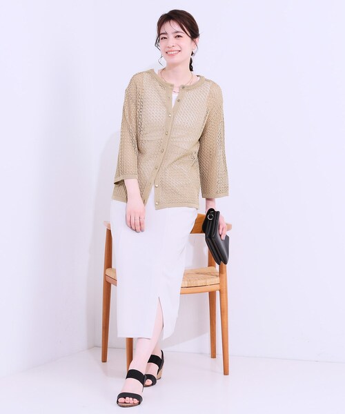 DRESKIP(ドレスキップ)の「【S-LL/2WAY】ラメが華やか 透かしニットカーディガン(カーディガン/ボレロ・レディース・ブラウン系/オフホワイト/パープル・01/02/03/04)」の16枚目の写真