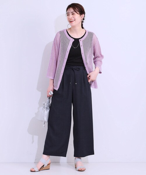 DRESKIP(ドレスキップ)の「【S-LL/2WAY】ラメが華やか 透かしニットカーディガン(カーディガン/ボレロ・レディース・ブラウン系/オフホワイト/パープル・01/02/03/04)」の22枚目の写真