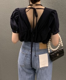 Teem Store（チームストア）の「バックオープン ギャザーリボンブラウス（シャツ/ブラウス）」
