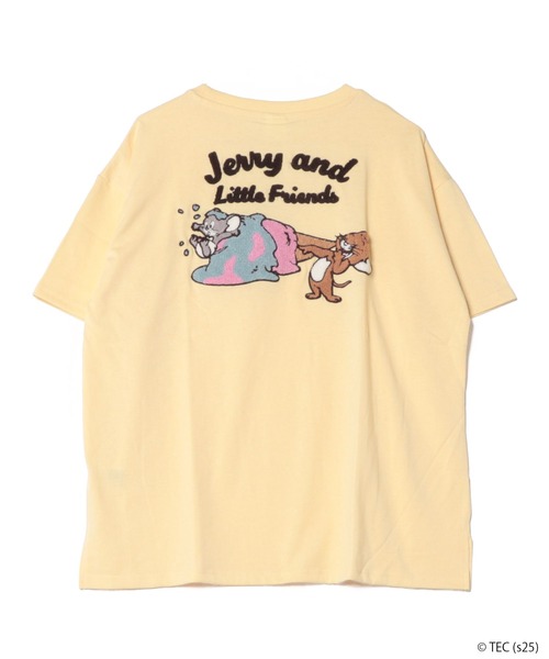 Tom＆Jerry（トムアンドジェリー）の「【公式】トムとジェリー　サガラ刺繍半袖Tシャツ（Tシャツ/カットソー・レディース・イエロー/ネイビー/オートミール/ミント・M/L）」の4枚目の写真