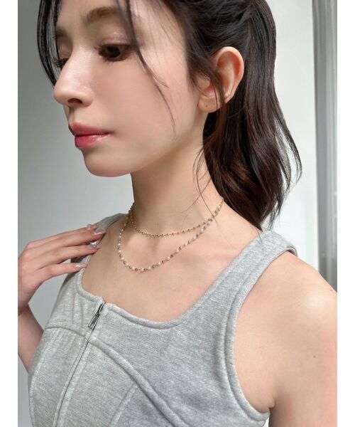 RESEXXY（リゼクシー）の「2連ボールチェーンネックレス（ネックレス・レディース・ゴールド/シルバー・FREE）」の4枚目の写真