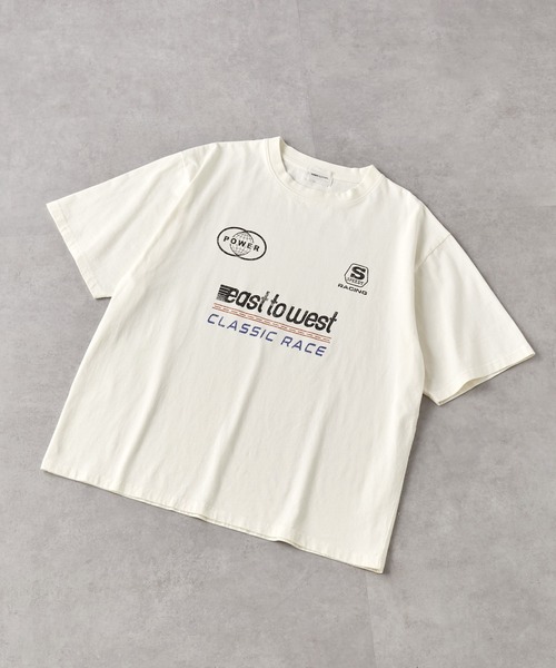 EMMA CLOTHES（エマクローズ）の「ヴィンテージ加工 ゲームデザイン レーシングプリント半袖Tシャツ（Tシャツ/カットソー・メンズ・オフホワイト/グレー/ブラック・M/L）」の21枚目の写真