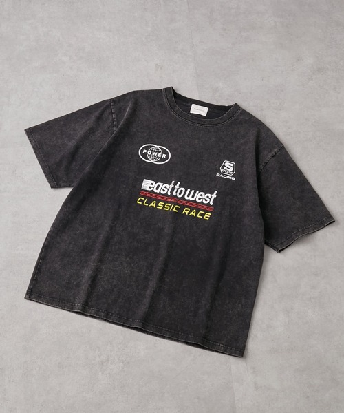EMMA CLOTHES（エマクローズ）の「ヴィンテージ加工 ゲームデザイン レーシングプリント半袖Tシャツ（Tシャツ/カットソー・メンズ・オフホワイト/グレー/ブラック・M/L）」の19枚目の写真