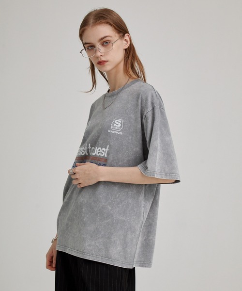EMMA CLOTHES（エマクローズ）の「ヴィンテージ加工 ゲームデザイン レーシングプリント半袖Tシャツ（Tシャツ/カットソー・メンズ・オフホワイト/グレー/ブラック・M/L）」の15枚目の写真