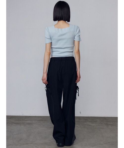 EMODA（エモダ）の「フロントボタンショートリブトップ（Tシャツ/カットソー・レディース・グレー/ホワイト/ピンク/ブラック/レッド・FREE）」の22枚目の写真