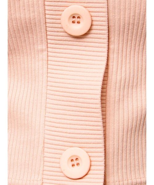 EMODA（エモダ）の「フロントボタンショートリブトップ（Tシャツ/カットソー・レディース・グレー/ホワイト/ピンク/ブラック/レッド・FREE）」の7枚目の写真