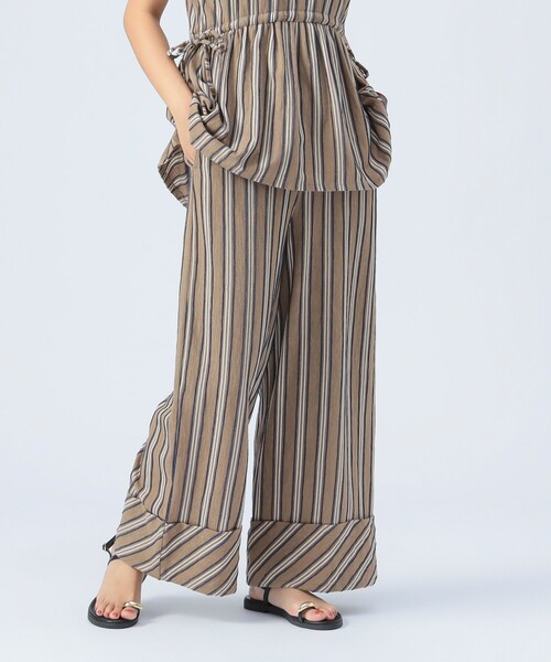 beams ストライプカジュアルパンツ ONE SIZE giabsarchivio〉大人リラックスカジュアルなストライプパンツを