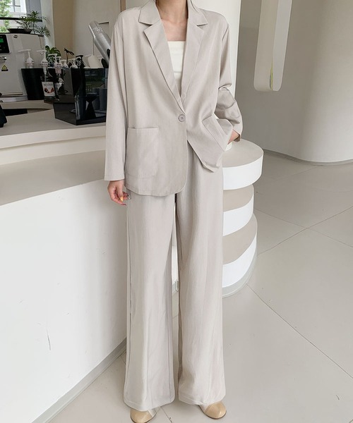 テーラードジャケット ワイドパンツ セットアップ スーツ フォーマル