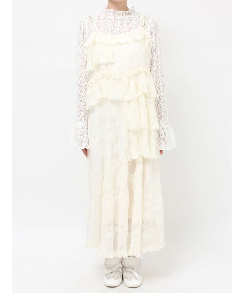 merry jenny（メリージェニー）の「レースティアードキャミワンピース（ワンピース・レディース・アイボリー/オフホワイト・FREE）」の3枚目の写真
