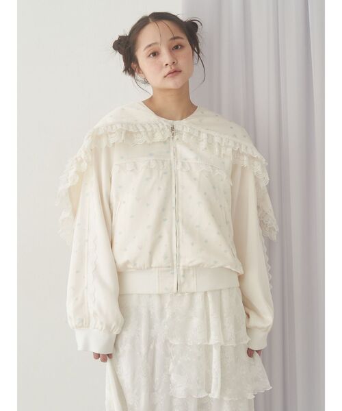 merry jenny（メリージェニー）の「レースティアードキャミワンピース（ワンピース・レディース・アイボリー/オフホワイト・FREE）」の9枚目の写真