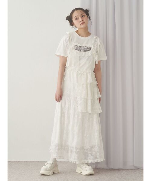merry jenny（メリージェニー）の「レースティアードキャミワンピース（ワンピース・レディース・アイボリー/オフホワイト・FREE）」の17枚目の写真