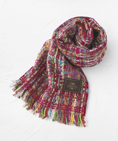 TOCCA（トッカ）の「TWEED STOLE ストール（マフラー・レディース・ピンク系/アイボリー系/レッド系/スカイブルー系・F）」の8枚目の写真