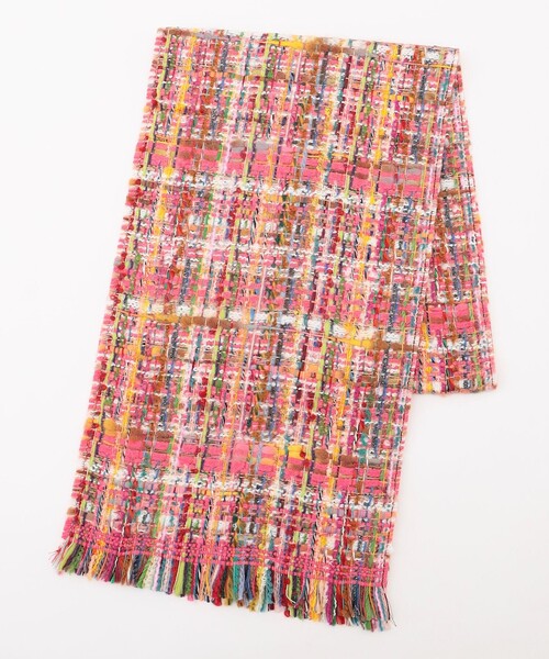 TOCCA（トッカ）の「TWEED STOLE ストール（マフラー・レディース・ピンク系/アイボリー系/レッド系/スカイブルー系・F）」の17枚目の写真