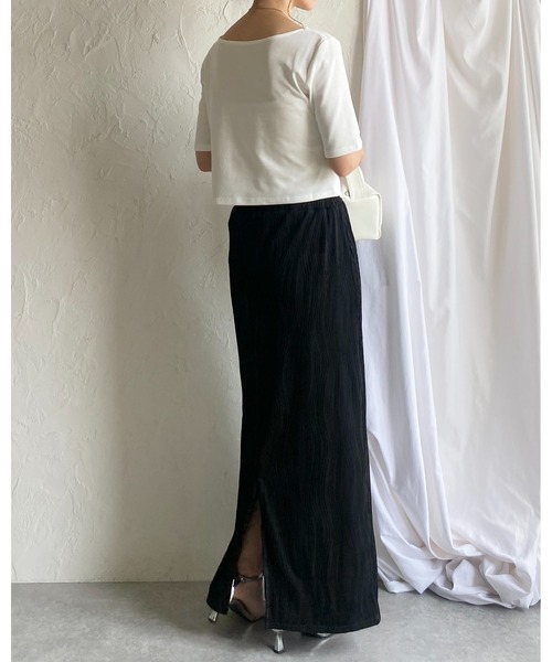She's Closet(シーズクローゼット)の「半袖オフショルダードレープトップス/Tシャツ(Tシャツ/カットソー・レディース・ホワイト/アイボリー/ブラック・FREE)」の19枚目の写真