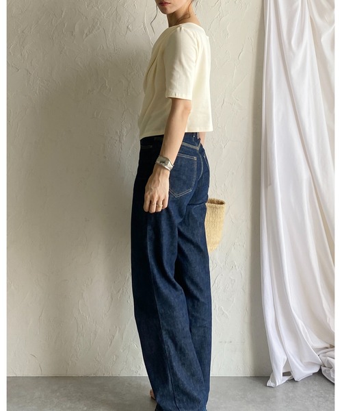 She's Closet(シーズクローゼット)の「半袖オフショルダードレープトップス/Tシャツ(Tシャツ/カットソー・レディース・ホワイト/アイボリー/ブラック・FREE)」の21枚目の写真