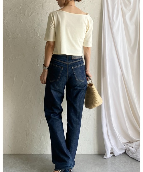 She's Closet(シーズクローゼット)の「半袖オフショルダードレープトップス/Tシャツ(Tシャツ/カットソー・レディース・ホワイト/アイボリー/ブラック・FREE)」の22枚目の写真