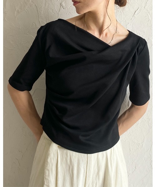 AND MARY 半袖オフショルダートップス 黒　お値下げ KOBE LETTUCE トップス レディース 40代 上品 オフショルダー