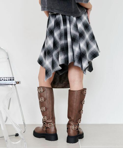 WEGO（ウィゴー）の「WEGO/【25年春夏新作】チェックシャツイレヘムミニスカート（スカート・レディース・ブラック/レッド・FREE）」の22枚目の写真