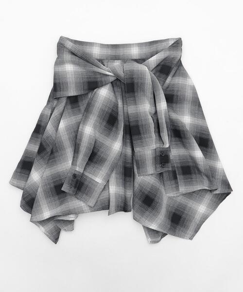 WEGO（ウィゴー）の「WEGO/【25年春夏新作】チェックシャツイレヘムミニスカート（スカート・レディース・ブラック/レッド・FREE）」の11枚目の写真