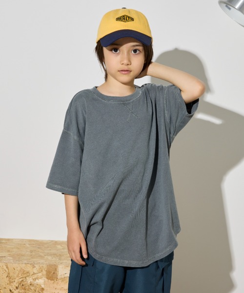 Auntie Rosa Holiday（アンティローザホリデー）の「オーバーサイズピグメントTEE（Tシャツ/カットソー・キッズ・ブラック/チャコールグレー/グリーン/ネイビー・130/140/150/160）」の20枚目の写真