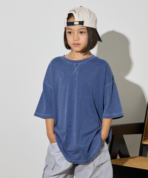 Auntie Rosa Holiday（アンティローザホリデー）の「オーバーサイズピグメントTEE（Tシャツ/カットソー・キッズ・ブラック/チャコールグレー/グリーン/ネイビー・130/140/150/160）」の11枚目の写真