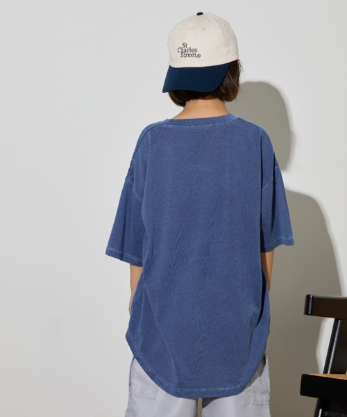Auntie Rosa Holiday（アンティローザホリデー）の「オーバーサイズピグメントTEE（Tシャツ/カットソー・キッズ・ブラック/チャコールグレー/グリーン/ネイビー・130/140/150/160）」の14枚目の写真