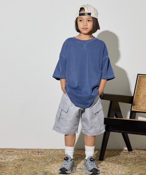 Auntie Rosa Holiday（アンティローザホリデー）の「オーバーサイズピグメントTEE（Tシャツ/カットソー・キッズ・ブラック/チャコールグレー/グリーン/ネイビー・130/140/150/160）」の17枚目の写真