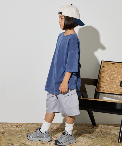 Auntie Rosa Holiday（アンティローザホリデー）の「オーバーサイズピグメントTEE（Tシャツ/カットソー・キッズ・ブラック/チャコールグレー/グリーン/ネイビー・130/140/150/160）」の18枚目の写真