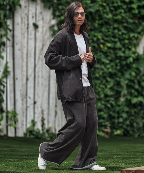 CAMBIO(カンビオ)の「mp13805- Heavy Weight Indigo Cut Off Wide Semi Flare Sweat Pants スウェットパンツ(スウェットパンツ・メンズ・ブルー/ブラック・S/M/L)」の6枚目の写真