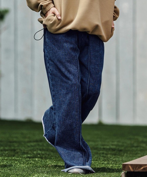 CAMBIO(カンビオ)の「mp13805- Heavy Weight Indigo Cut Off Wide Semi Flare Sweat Pants スウェットパンツ(スウェットパンツ・メンズ・ブルー/ブラック・S/M/L)」の10枚目の写真