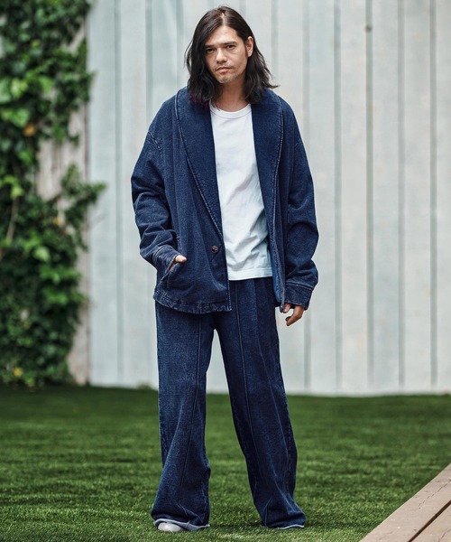 CAMBIO(カンビオ)の「mp13805- Heavy Weight Indigo Cut Off Wide Semi Flare Sweat Pants スウェットパンツ(スウェットパンツ・メンズ・ブルー/ブラック・S/M/L)」の15枚目の写真