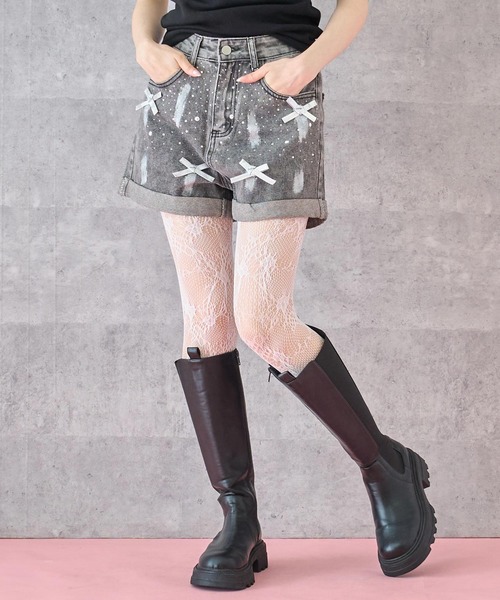 セール】リボン ラメ デニム ショートパンツ（その他パンツ）｜ANAP