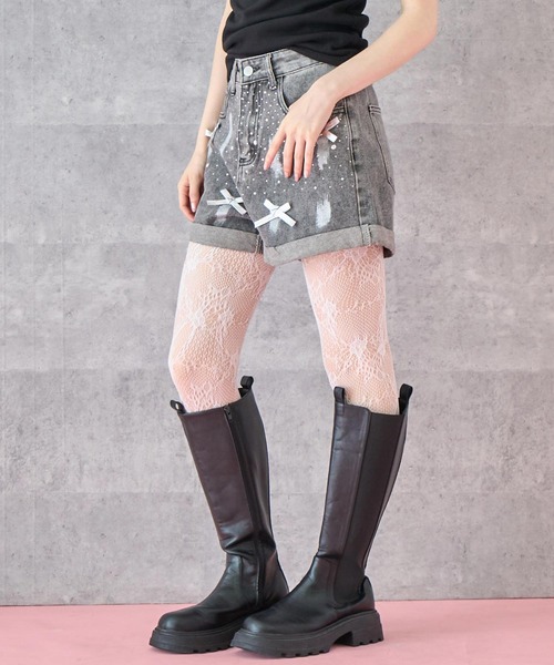 ANAP(アナップ)の「リボン ラメ デニム ショートパンツ(その他パンツ・レディース・ブラック/ライトブルー・M/S)」の17枚目の写真