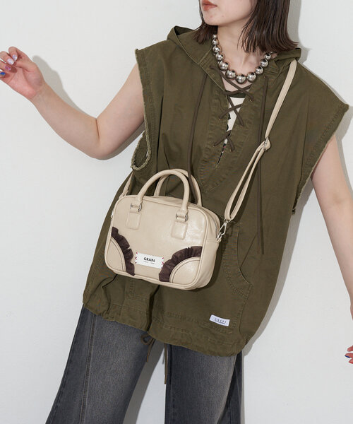 WEB限定】【GRAIN/グレイン】2WAYヴィンテージチュールminiボストン